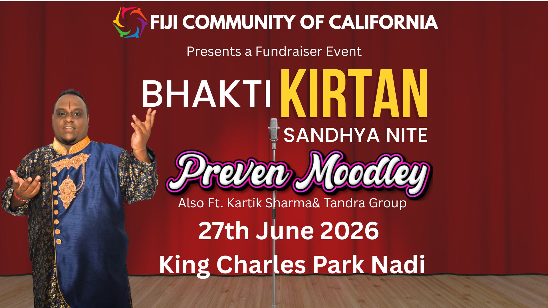 Bhakti Kirtan Sandhya Night - A Fundraiser Event Poster